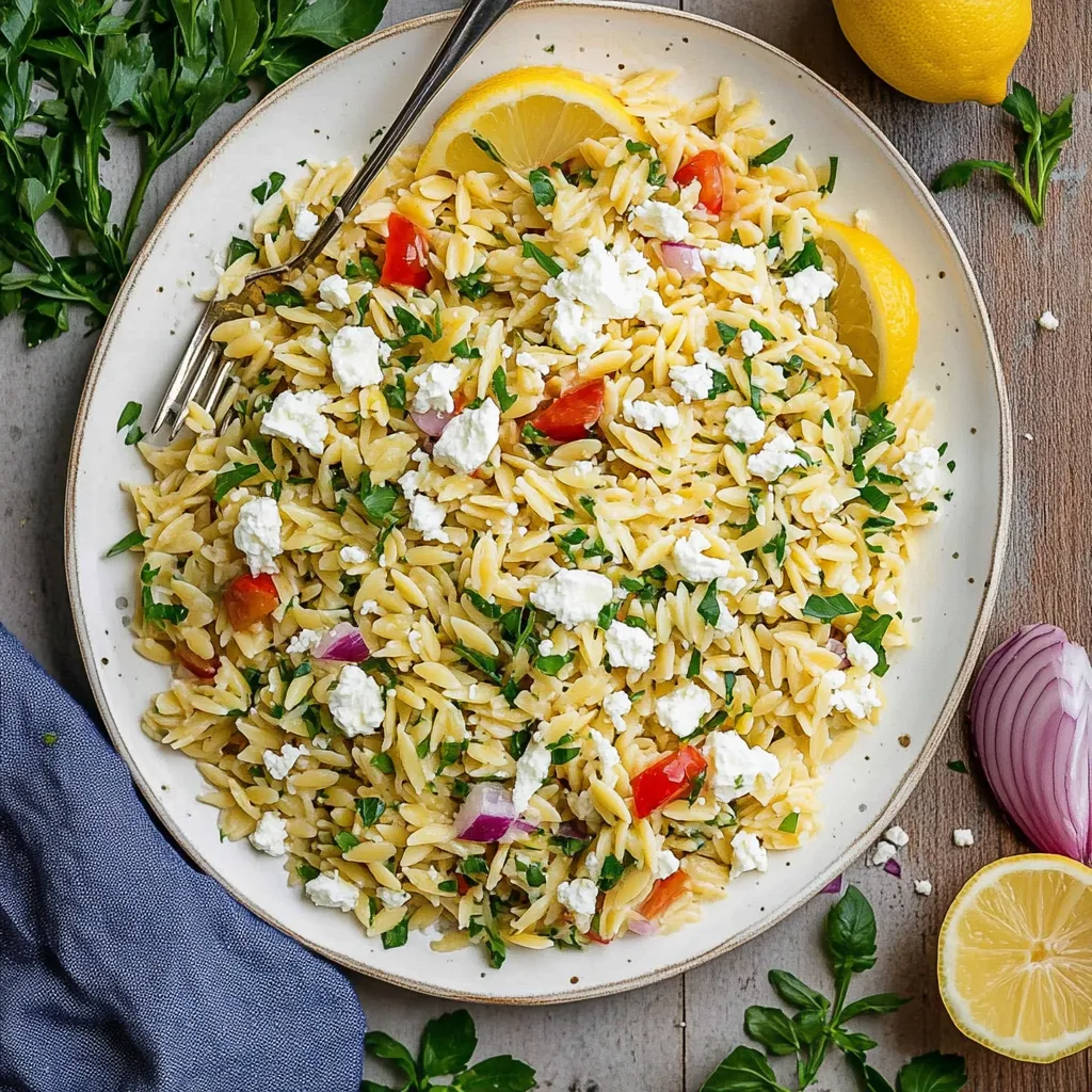 Lemon Orzo Feta Salad