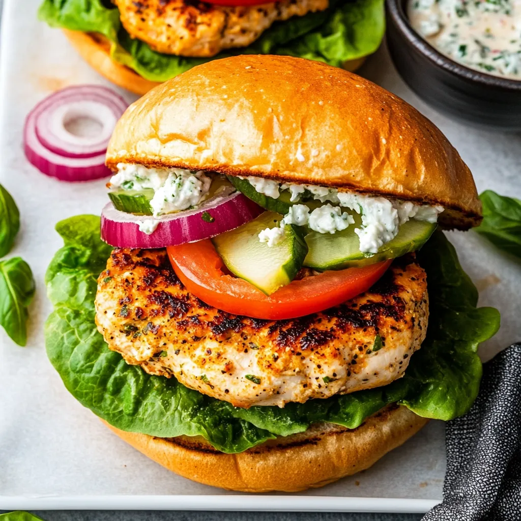 Easy Greek Chicken Burgers