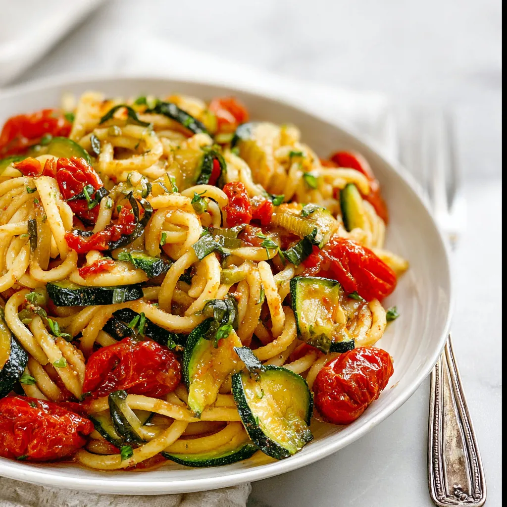 Healthy Tomato Zucchini Pasta