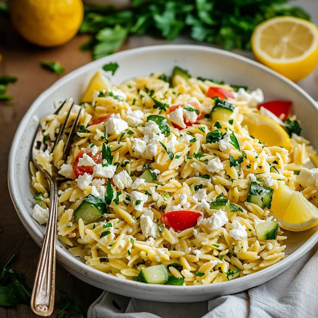 Lemon Orzo Salad With Feta