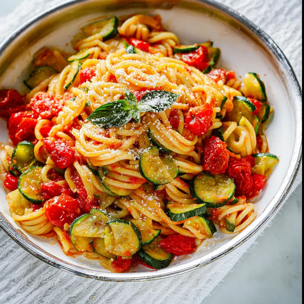 Lemon Zucchini Tomato Pasta