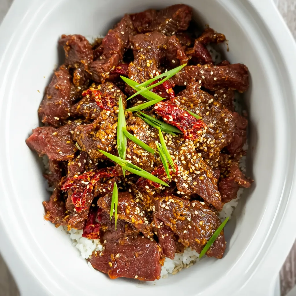 Slow Cooker Mongolian Beef Noodles