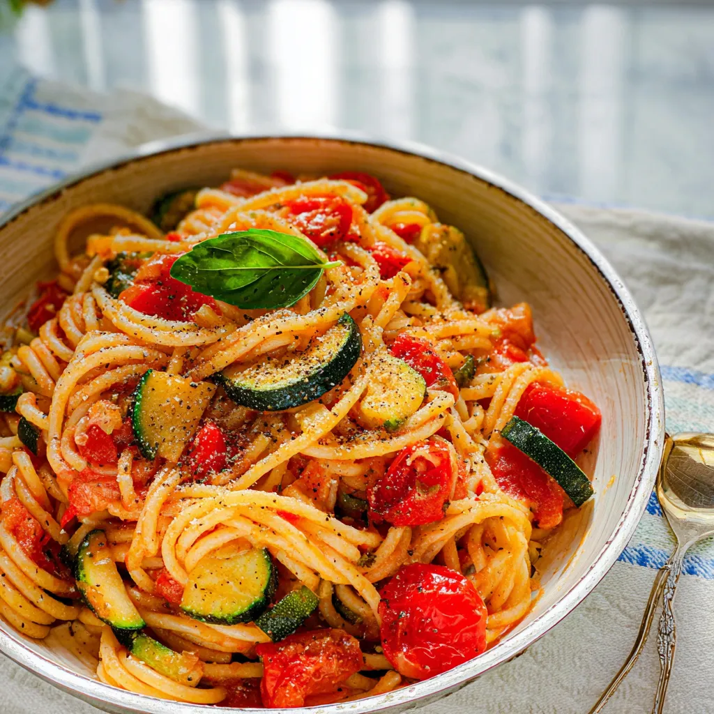 Tomato Zucchini Pasta Bake
