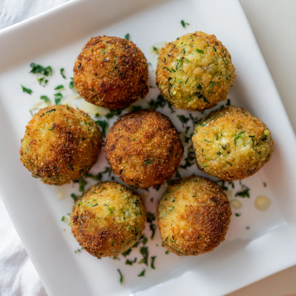 Easy Crispy Garlic Zucchini Balls