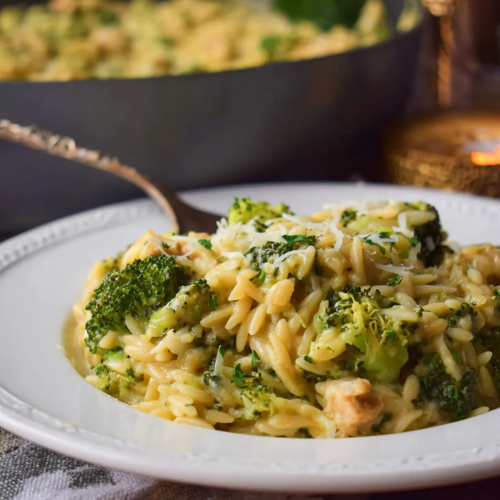 One-Pot Broccoli Cheese Orzo