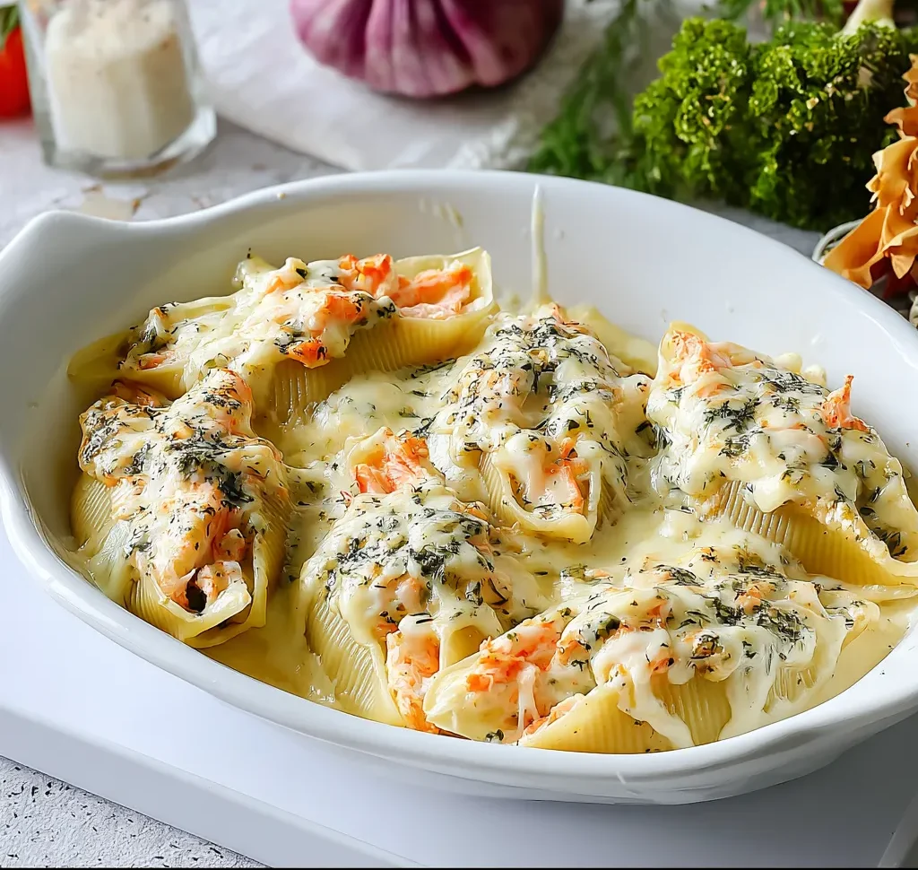Creamy Seafood Stuffed Shells Recipe