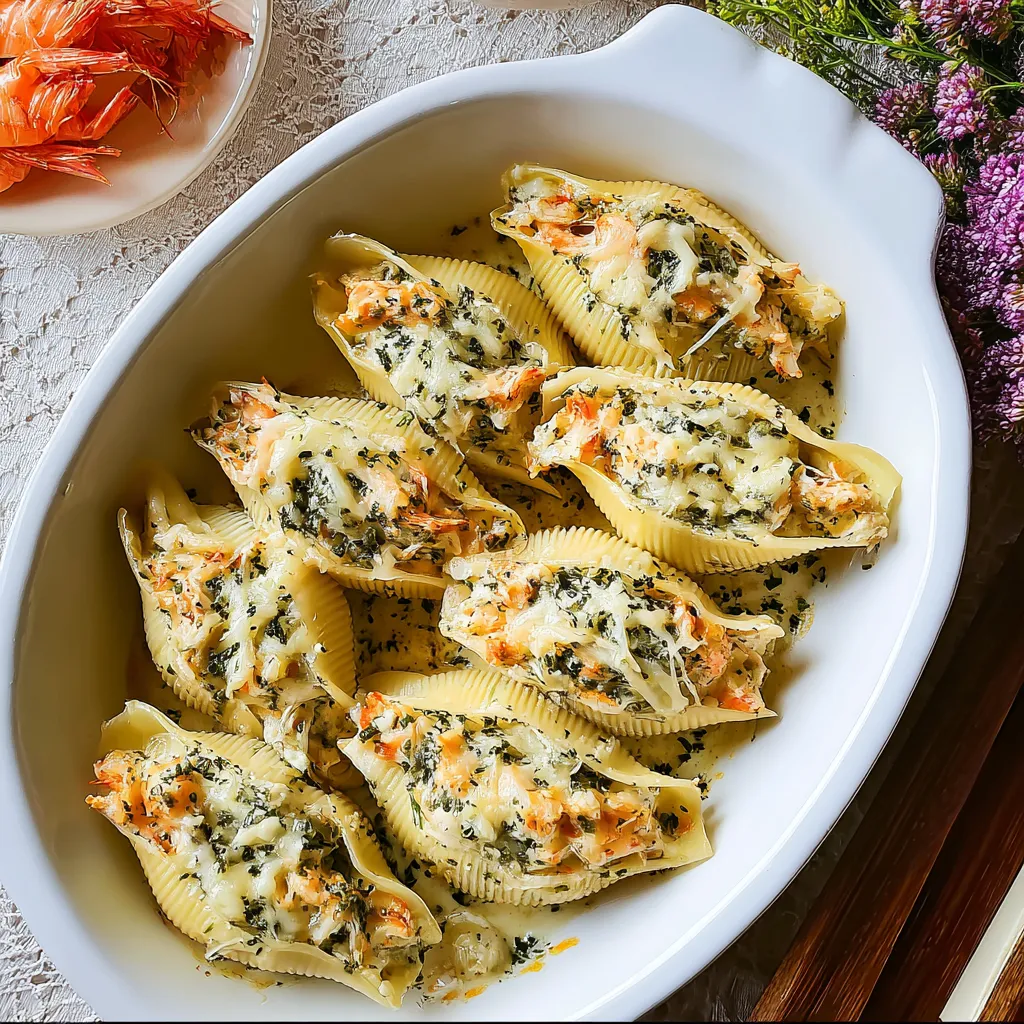 Creamy Seafood Stuffed Shells