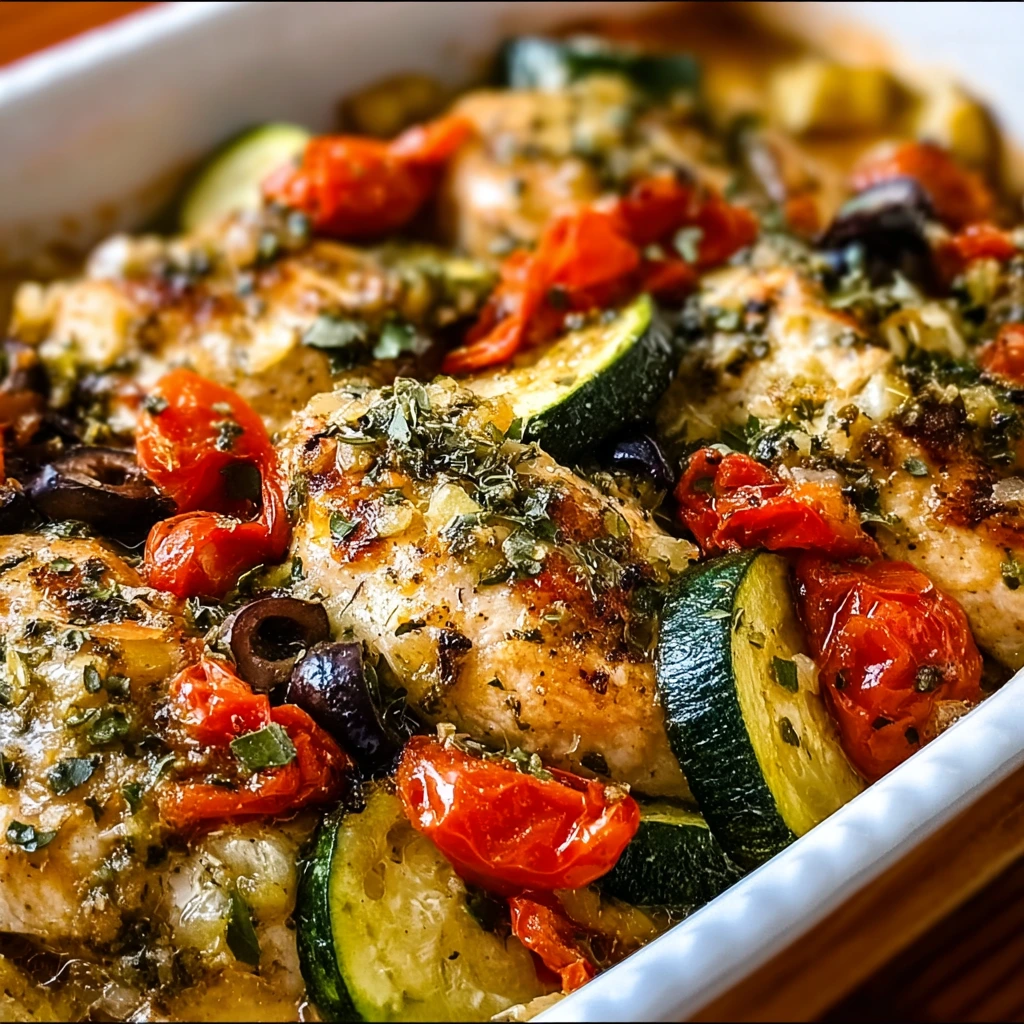 Mediterranean Chicken Zucchini Bake Recipe