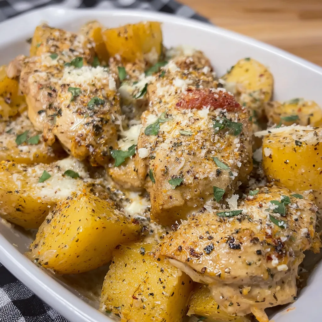 Garlic Parmesan Crockpot Chicken and Potatoes Recipes