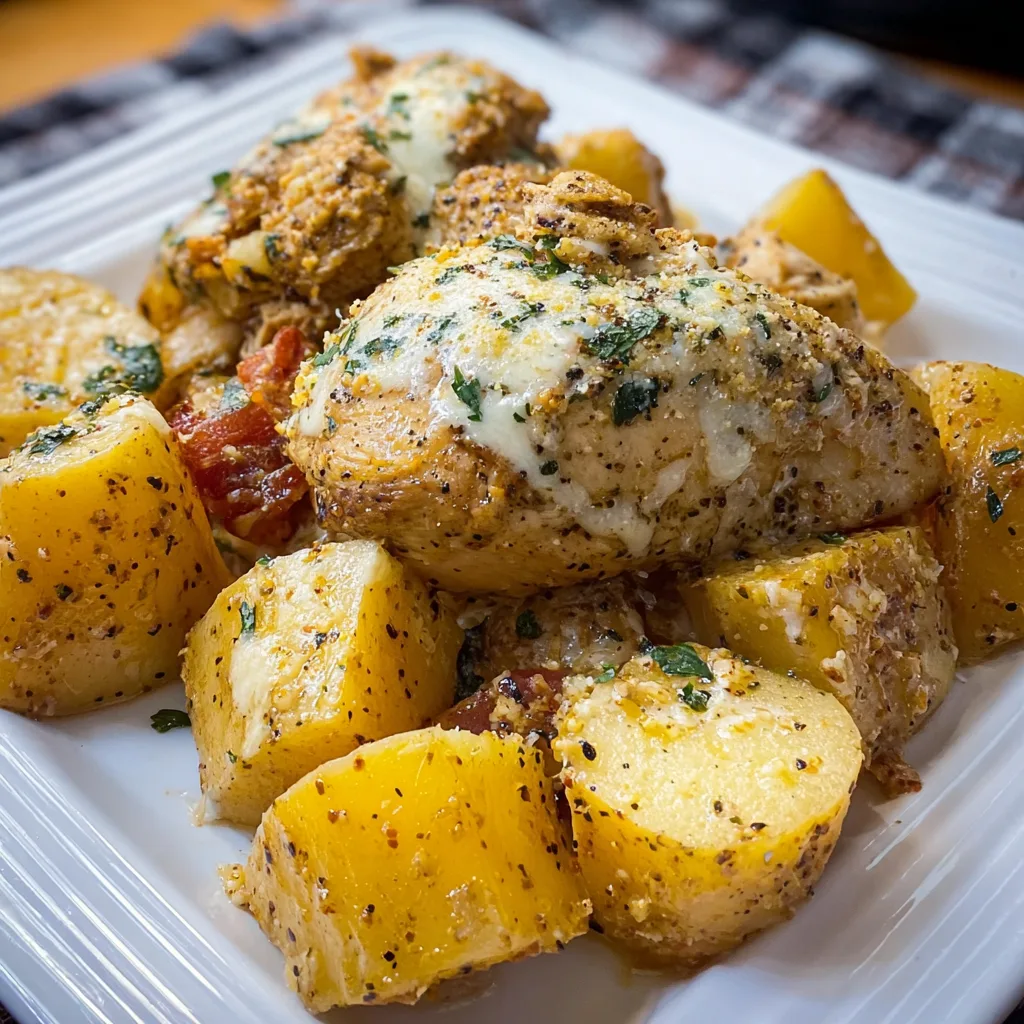 Garlic Parmesan Crockpot Chicken and Potatoes Recipes