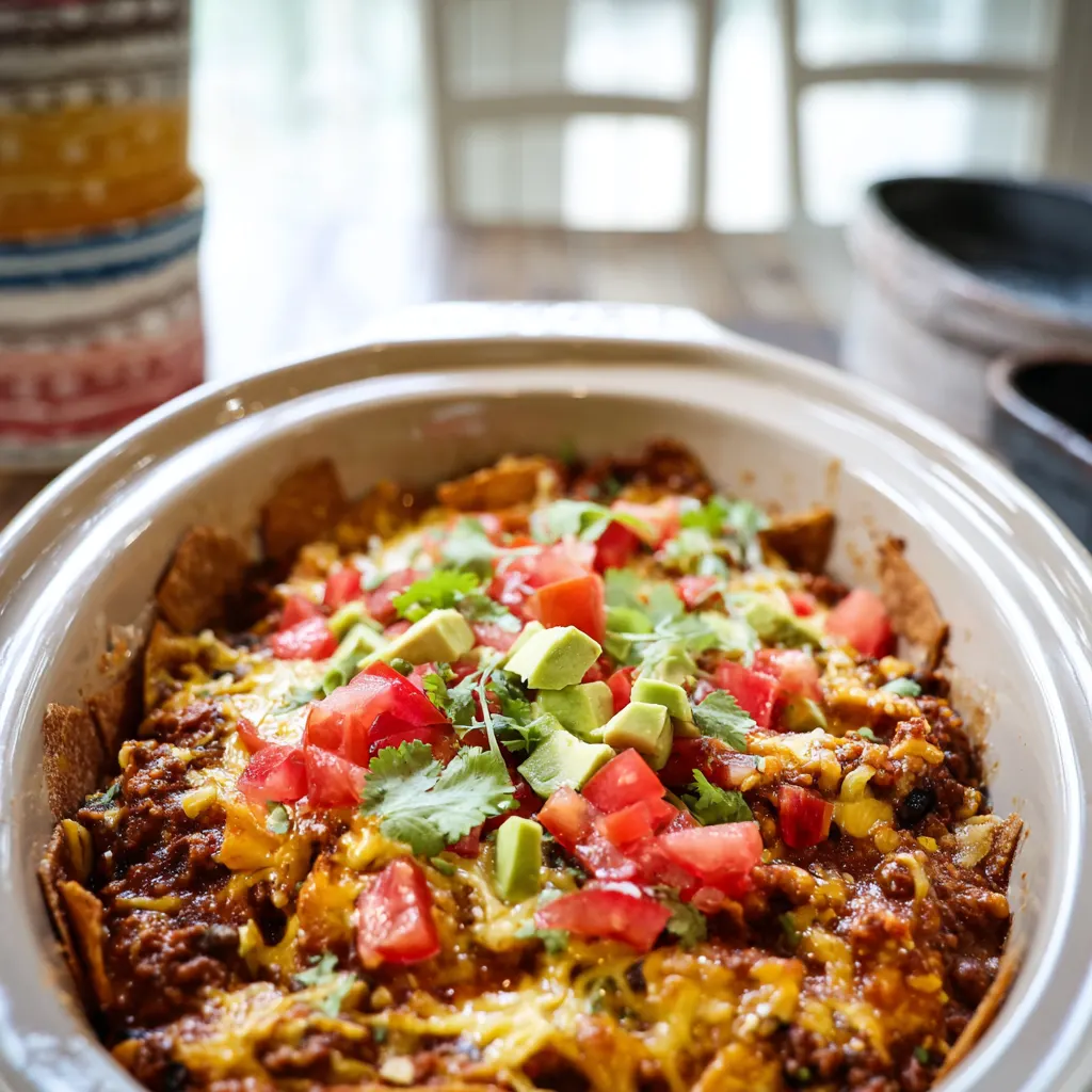 Crockpot Taco Casserole With Hashbrowns