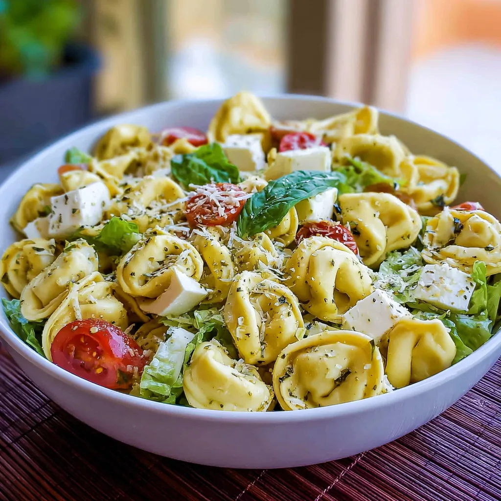 Healthy Tortellini Caesar Pasta Salad