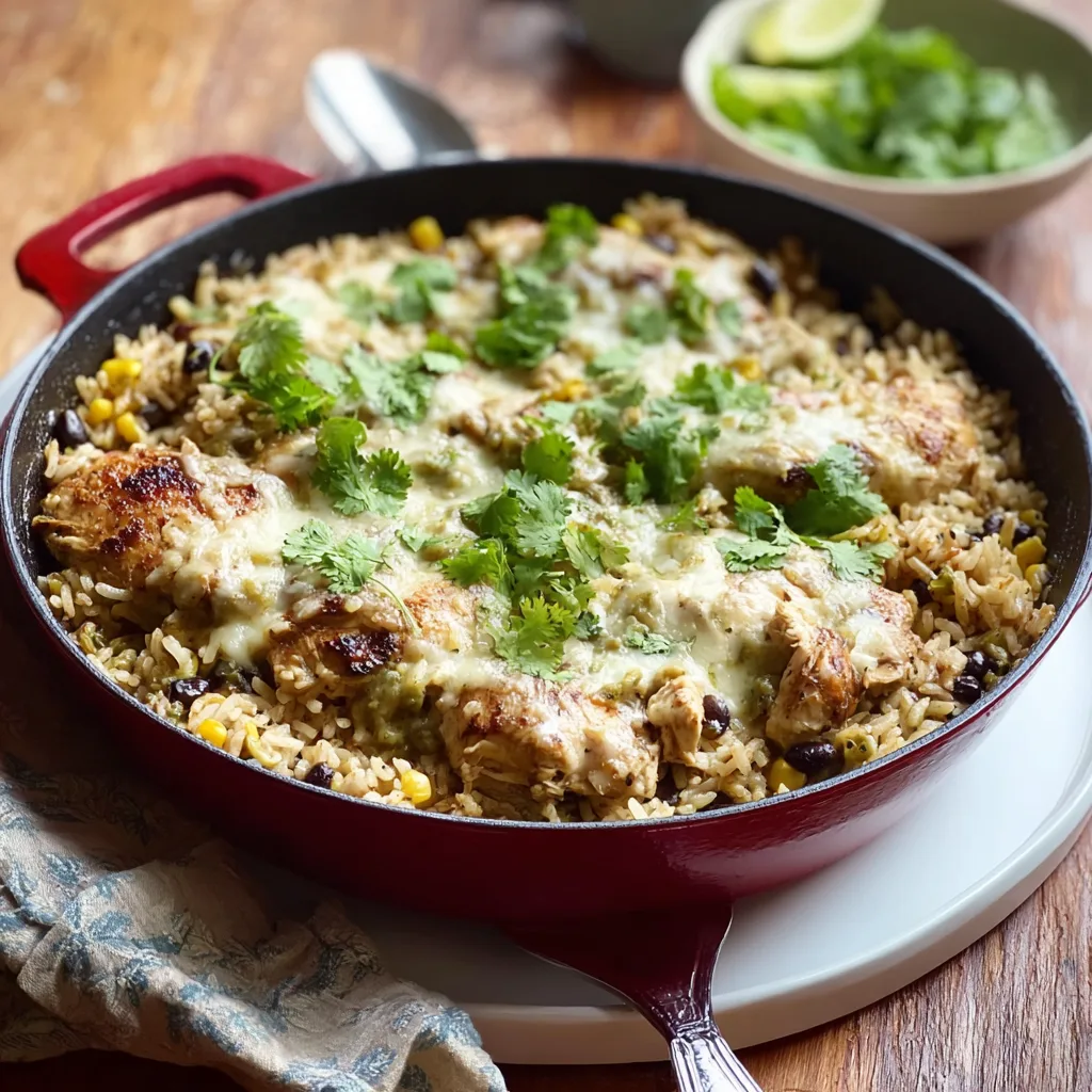 Salsa Verde Chicken & Rice Skillet