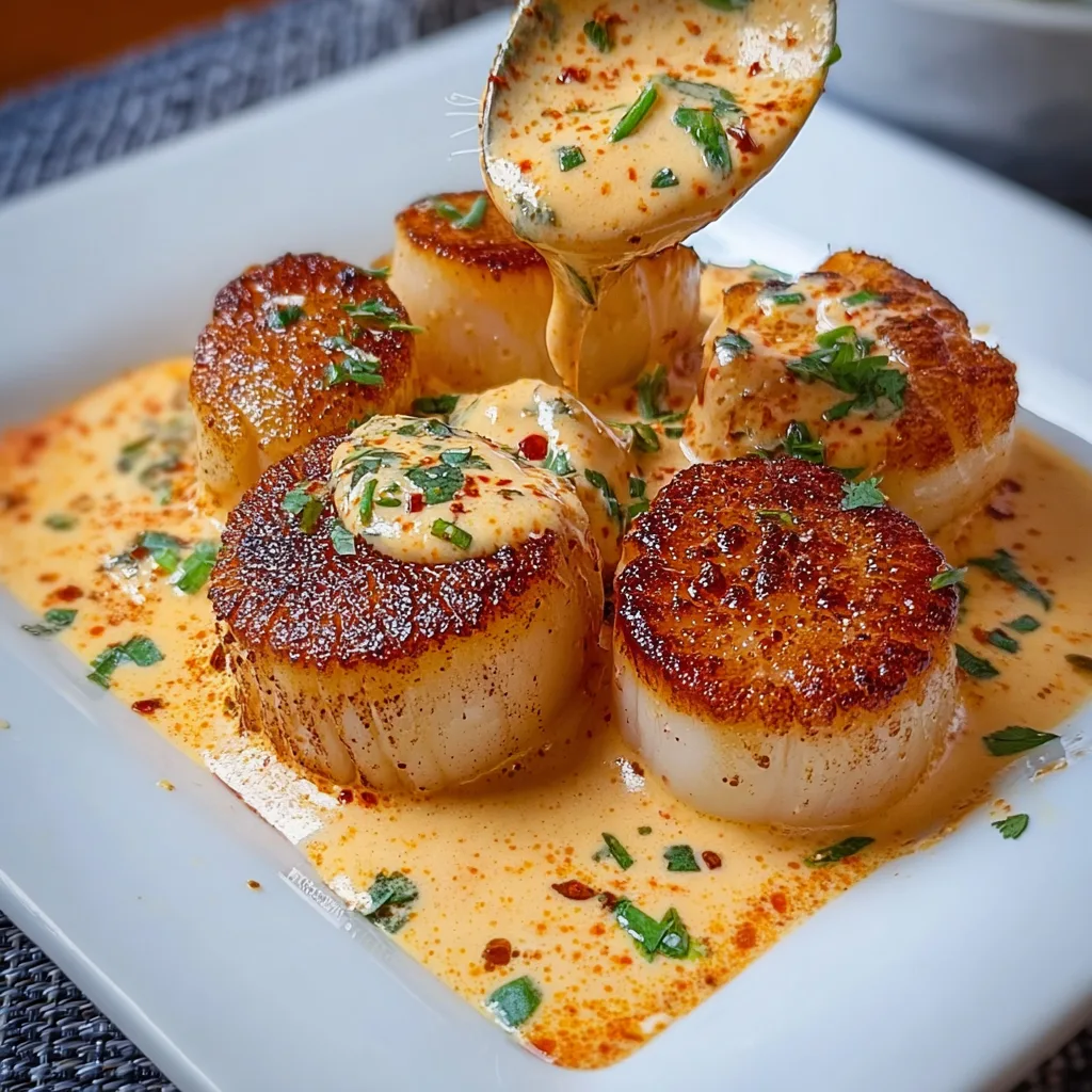 Seared Scallops with Spicy Cajun Cream Sauce